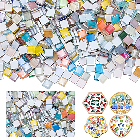 Квадратные стеклянные мозаичные кабошоны, для украшения дома или поделок