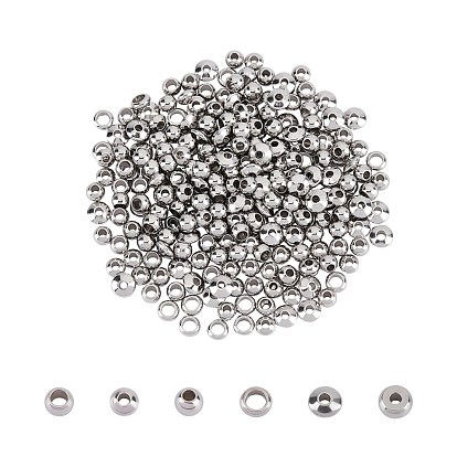 304 Stainless Steel Spacer Beads, Round & Rondelle & Flat Round & Donut
