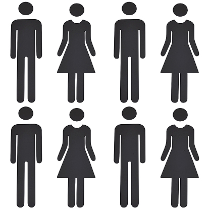 4 наборы акриловых наклеек для ванной комнаты, знак общественного туалета, для настенной дверной фурнитуры знак