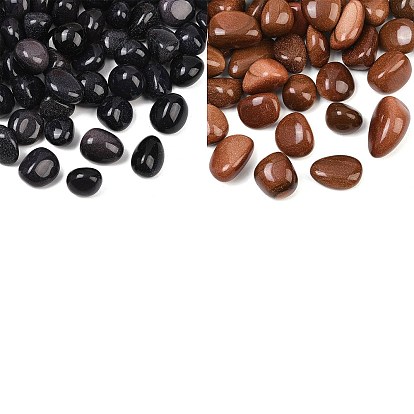Synthetic Goldstone Beads, Tumbled Stone, Nuggets, No Hole/Undrilled, Vase Filler Gems/Undrilled, Vase Filler Gems