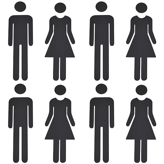 4 наборы акриловых наклеек для ванной комнаты, знак общественного туалета, для настенной дверной фурнитуры знак