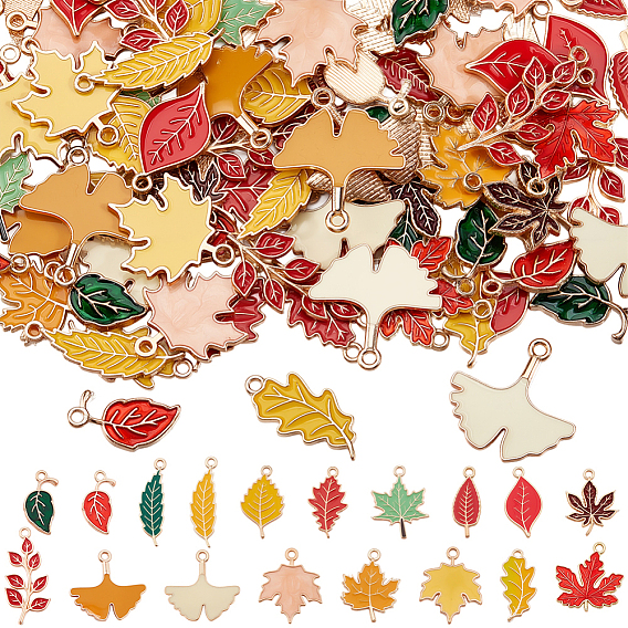 108 шт. 18 стили День благодарения тематика сплав эмалированные подвески, без свинца и без кадмия, золотые, лист