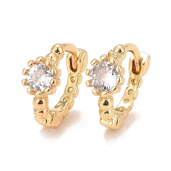 Прозрачные круглые серьги-кольца с кубическим цирконием, латунные серьги на петлях для женщин, без кадмия, без никеля и без свинца