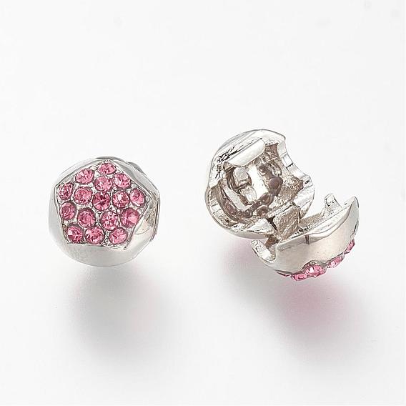 Латунный горный хрусталь европейские застежки, круглые, платина