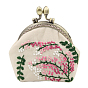 DIY Plants Pattern Kiss Lock Coin Purse Embroidery Kit, Including Embroidered Fabric, Embroidery Needles & Thread, Metal Purse Handle, Plastic Embroidery Hoop