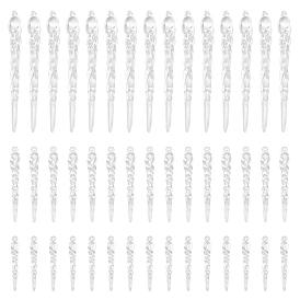 45шт. рождественские пластиковые сосульки-подвески-украшения, для украшения новогодней елки, с 1 рулонной эластичной нитью для бисера