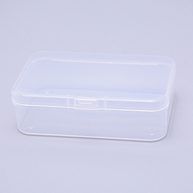 Прозрачные пластиковые бусины, с откидными крышками, прямоугольные