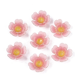 Heat Shrink Acrylic Bead Caps, Multi-Petal Flower