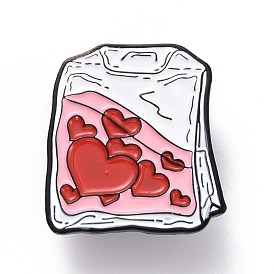 Heart Pattern WEnamel Pin, Infusion Apparatus Shape Enamel Brooch for Backpack Clothes, Electrophoresis Black