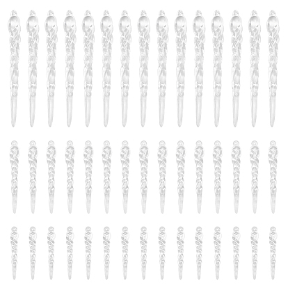 45шт. рождественские пластиковые сосульки-подвески-украшения, для украшения новогодней елки, с 1 рулонной эластичной нитью для бисера