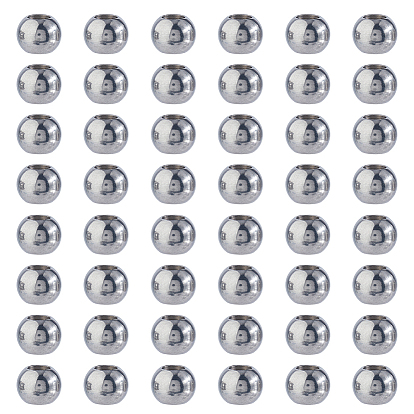 50шт 201 европейские бусины из нержавеющей стали, рондель