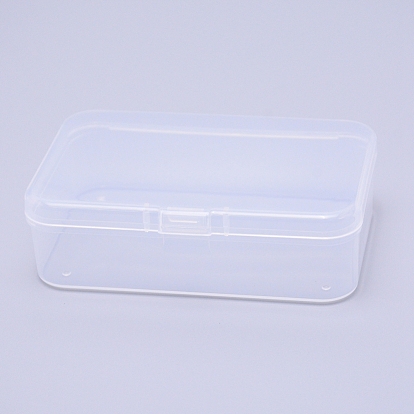 Прозрачные пластиковые бусины, с откидными крышками, прямоугольные