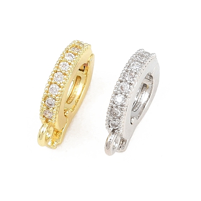 Латунное микропейв, прозрачный кубический цирконий, складные застежки, стойки покрытие, долговечный, без свинца и без кадмия, овальные