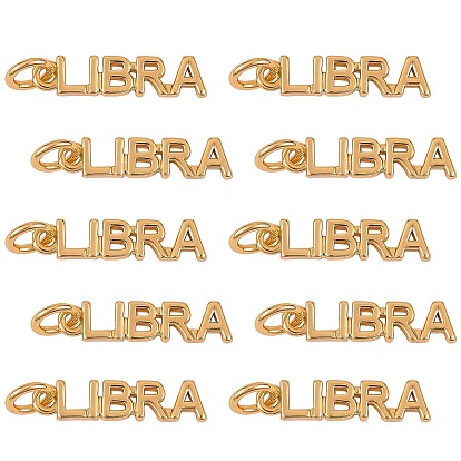 10 латунные подвески шт., с прыжковых колец, долговечный, знак созвездия / зодиака, золотые