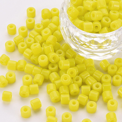 Opaque Glass Bugle Beads, Round Hole