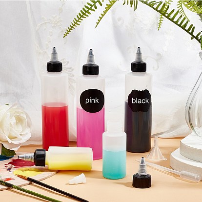Plastic Glue Bottles, with PVC Chalkboard Sticker Labels, Disposable Plastic Transfer Pipettes and Plastic Funnel Hopper