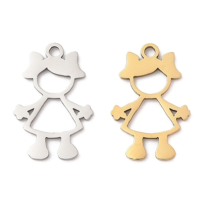 201 подвески из нержавеющей стали, очарование девушки, лазерная резка