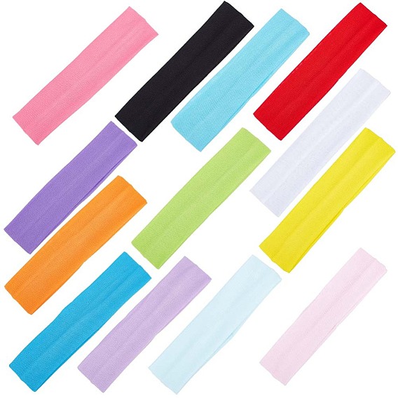 13 шт 13 цвета однотонный фитнес йога бег эластичная ткань повязка на голову, широкая повязка на голову для женщин и девочек