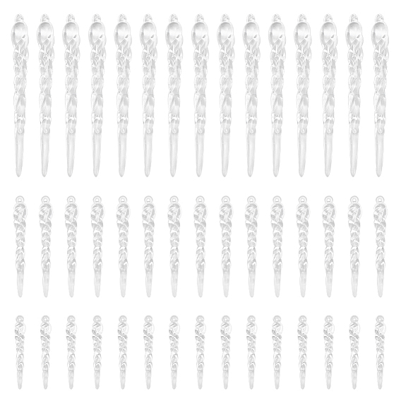 45шт. рождественские пластиковые сосульки-подвески-украшения, для украшения новогодней елки, с 1 рулонной эластичной нитью для бисера