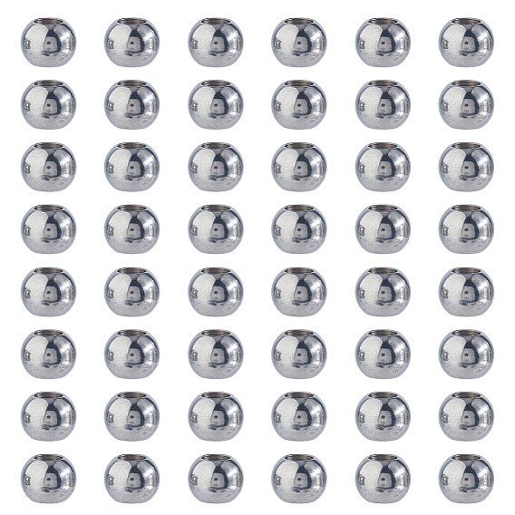 50шт 201 европейские бусины из нержавеющей стали, рондель