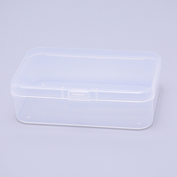 Прозрачные пластиковые бусины, с откидными крышками, прямоугольные