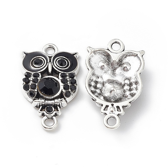 Подвески из сплава со стразами, сова прелести, с эмалью