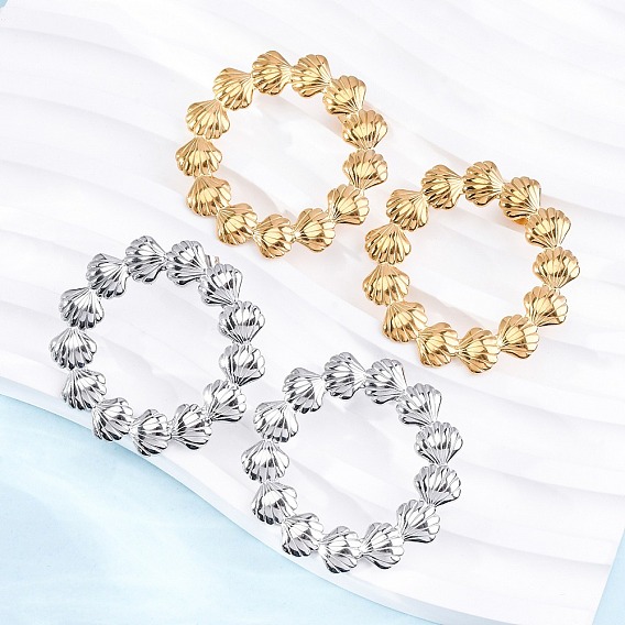 304 серьги-гвоздики из нержавеющей стали для женщин, формы раковины