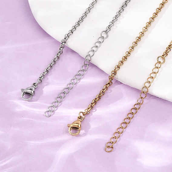 2.5MM 304 Stainless Steel Rolo Chain/Pea Chain Necklaces