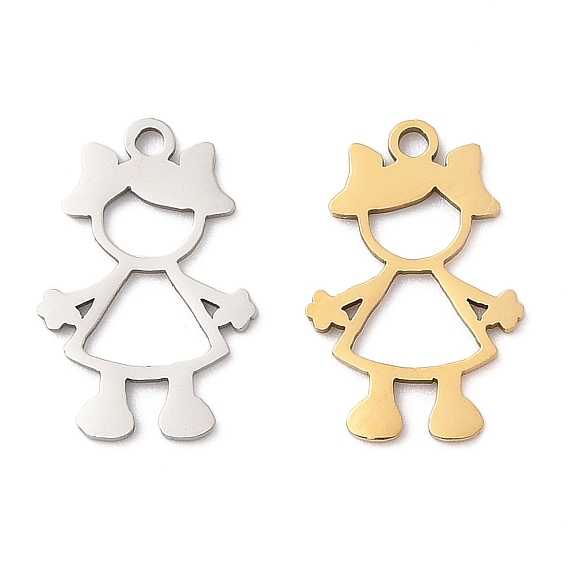 201 подвески из нержавеющей стали, очарование девушки, лазерная резка