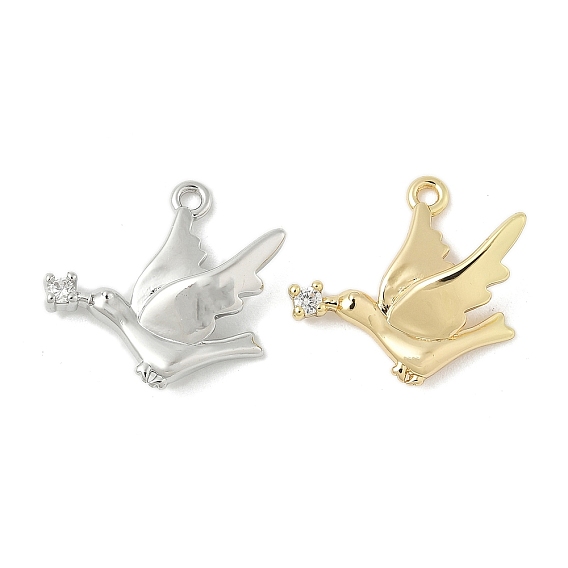 Латунные микро проложить кубического циркония подвески, без кадмия, без никеля и без свинца, голубь мира