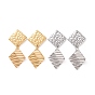 304 Stainless Steel Double Rhombus Dangle Stud Earrings for Women