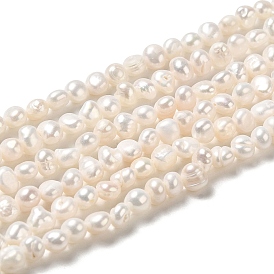 Brins de perles de culture d'eau douce naturelles, poli des deux côtés, note 3a+