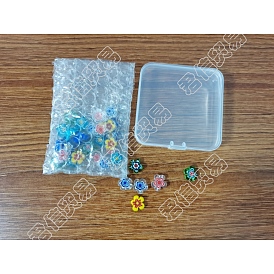 Handmade Flower Millefiori Glass Beads, Plum Blossom