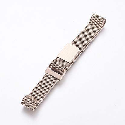 Vacuum Plating 430 Stainless Steel Mesh Bracelet Making, with Magnetic Clasps, Fit Slide Charms
