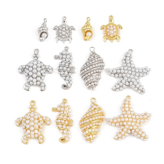 Подвески из искусственного жемчуга из латуни и АБС, стойки покрытие, долговечный, без кадмия и без свинца