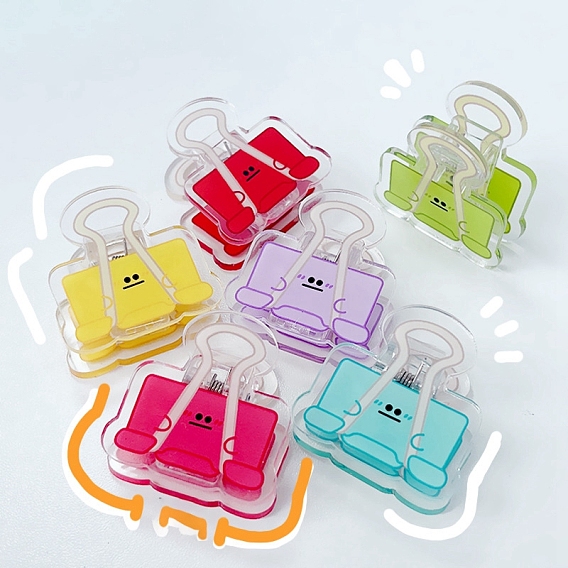 Plastic Spring Clips, Cute Bookmark Marking Clip for Paper Document, School Office Supplies