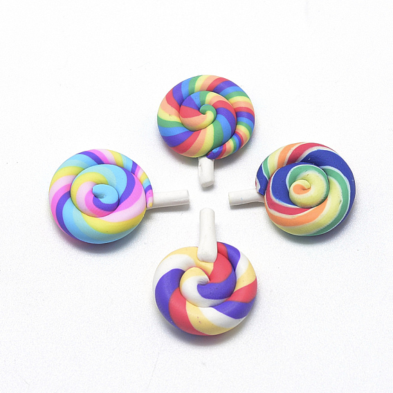 Handmade Polymer Clay Cabochons, for Phone Case Decoration & DIY Jewelry Making, Lollipop