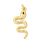 Латунные микро проложить кубического циркония подвески, с прыжковых колец, долговечный, змея, прозрачный и зеленый