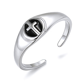 Adjustable Cross Oil Ring for Women's Jewelry, 15 Words or Less