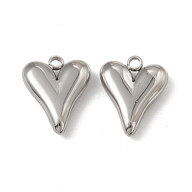 201 Stainless Steel Pendants, Heart Charm