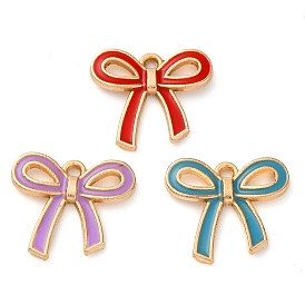 Подвески из эмали и сплава, очарование бантом, золотые