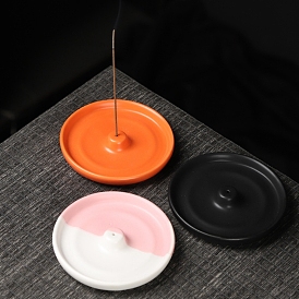 Ceramic Incense Burners, Flat Round Incense Stick Holders, Home Office Teahouse Zen Buddhist Supplies