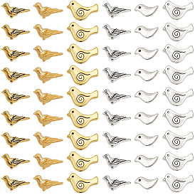 150 шт 6 стили бусины из сплава в тибетском стиле, птица, без свинца и без кадмия