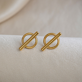 304 плоские круглые серьги-гвоздики неправильной формы из нержавеющей стали