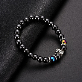 Fashion Simple Crown Color Beads Black Gallstone Magnetic Magnet Bracelet