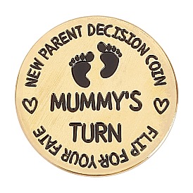 CREATCABIN 201 Stainless Steel New Parents Decision Coin, Double Sided for Engraved Baby Shower Gifts