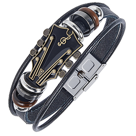 1 Браслеты из сплава и кожаного шнура для мужчин и женщин, гитар