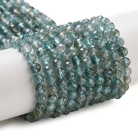 Natural Apatite Beads Strands, Faceted, Round