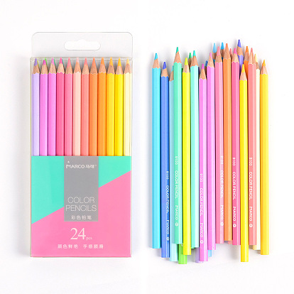 24 Macaron Color Colored Pencils Set, for Coloring Books Drawing Sketching Art Supplies