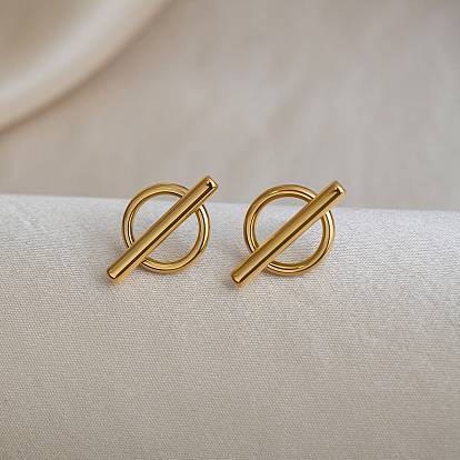 304 плоские круглые серьги-гвоздики неправильной формы из нержавеющей стали